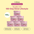inGlow Glutathione Capsules | Bundle of 6 - For Skin Brightening, Detox & Antioxidant Support