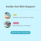 InGlow Marine Collagen Powder – 10,000mg Hydrolyzed Collagen + Mixed Berry Antioxidants – Skin Firming & Elasticity Support