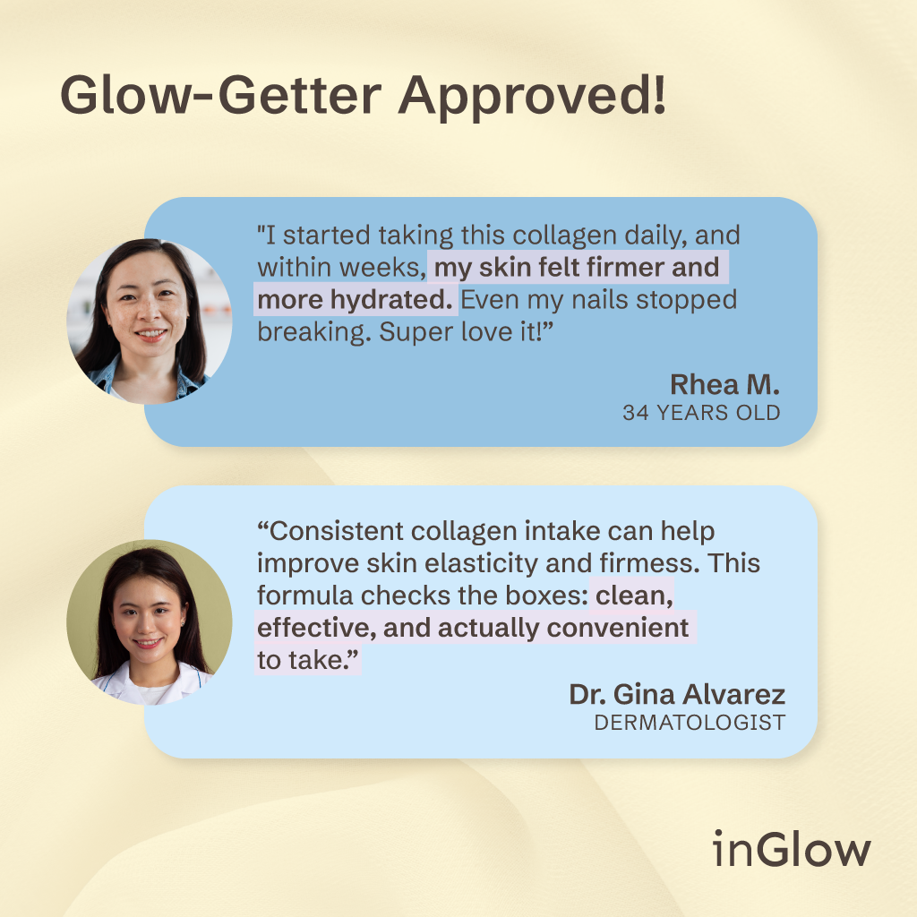InGlow Marine Collagen Powder – 10,000mg Hydrolyzed Collagen + Mixed Berry Antioxidants – Skin Firming & Elasticity Support
