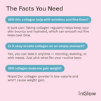 InGlow Marine Collagen Powder – 10,000mg Hydrolyzed Collagen + Mixed Berry Antioxidants – Skin Firming & Elasticity Support